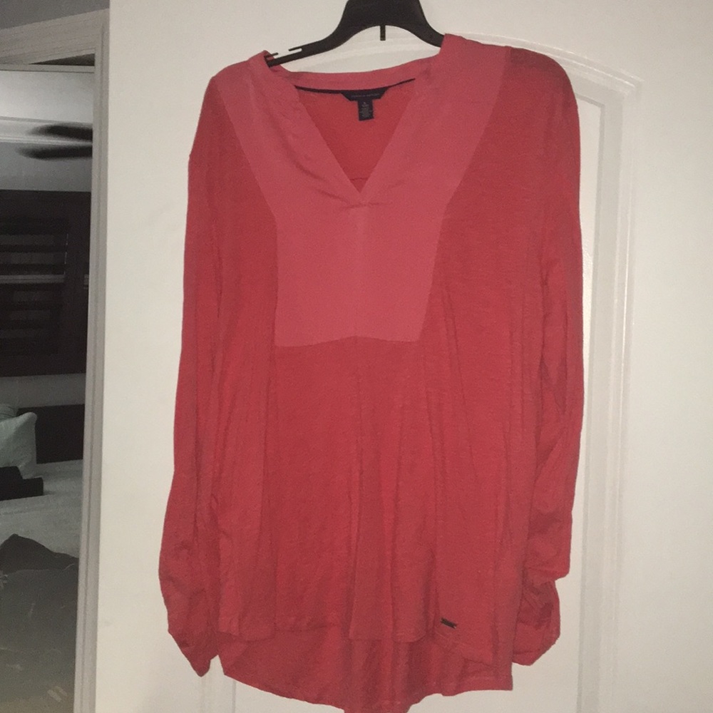 Long sleeve Women’s Red V-neck t-shirt